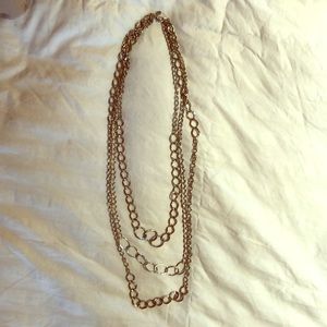 Chico’s triple strand long necklace
